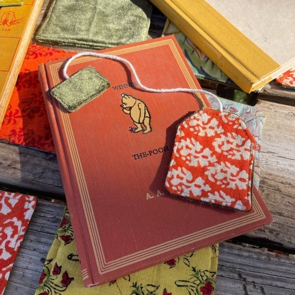 Teabag Quilted Bookmark + Set of 4 Quilted Random Boho Print Coaster Mug Rugs - Picture 10 of 10